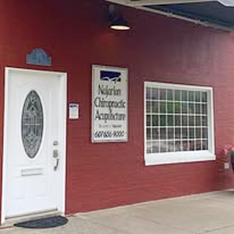 Office entrance with oval door window